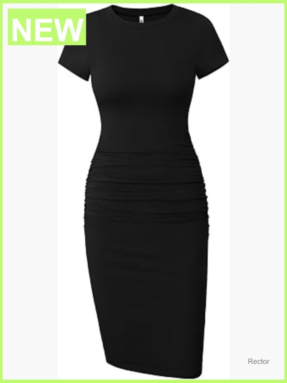 Sleeveless Ruched Bodycon Midi Dress Stretchy Summer Short Sleeve